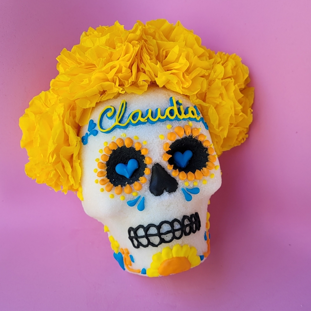 Custom/ personalized name Real Sugar Skull Mexican Decor Traditional